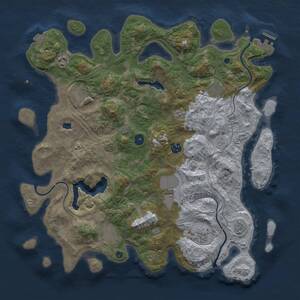 Thumbnail Rust Map: Procedural Map, Size: 4250, Seed: 1896665408, 13 Monuments