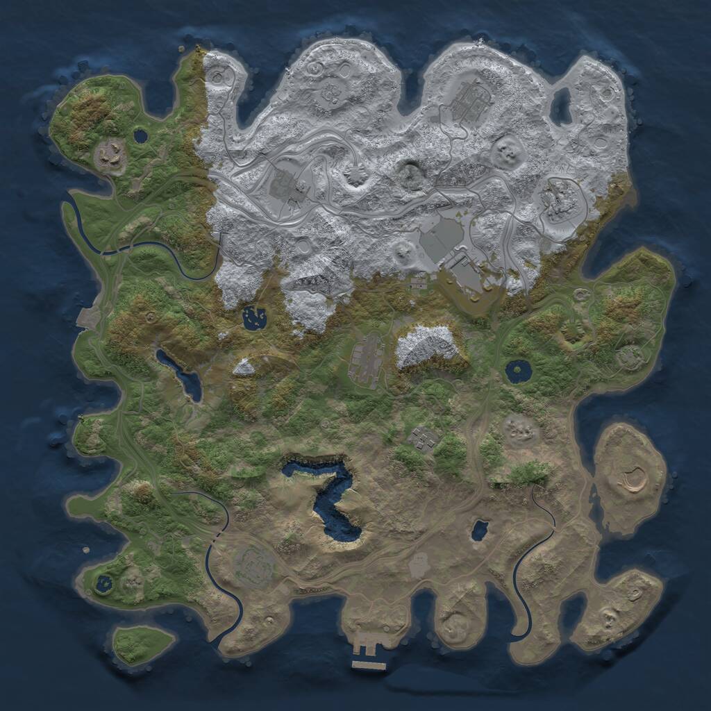 Rust Map: Procedural Map, Size: 4250, Seed: 534914935, 15 Monuments