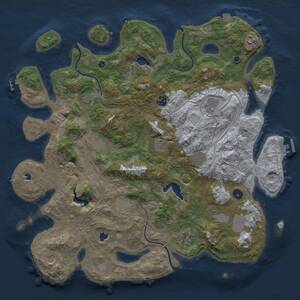 Thumbnail Rust Map: Procedural Map, Size: 4500, Seed: 1262380888, 17 Monuments