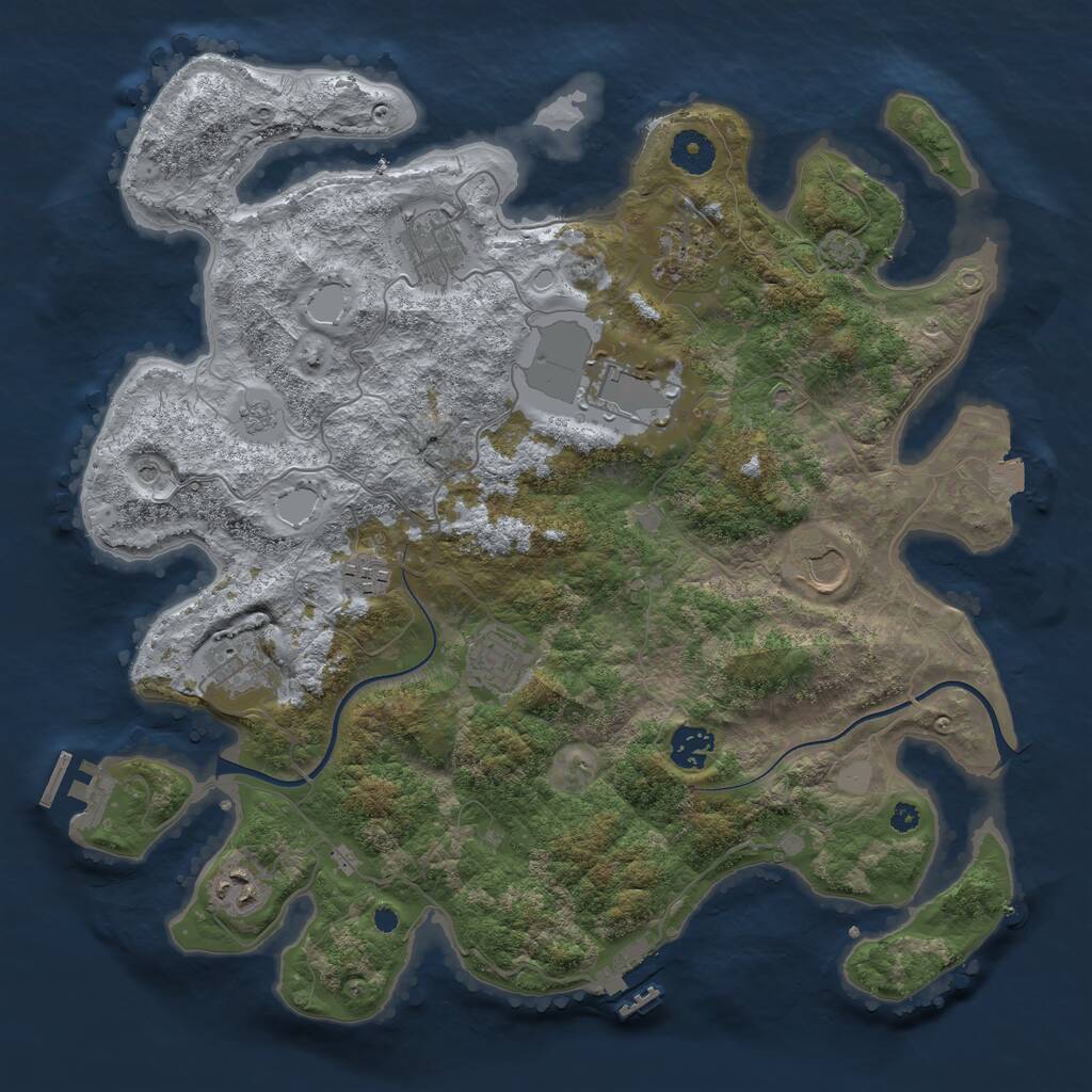 Rust Map: Procedural Map, Size: 3750, Seed: 1052531039, 15 Monuments