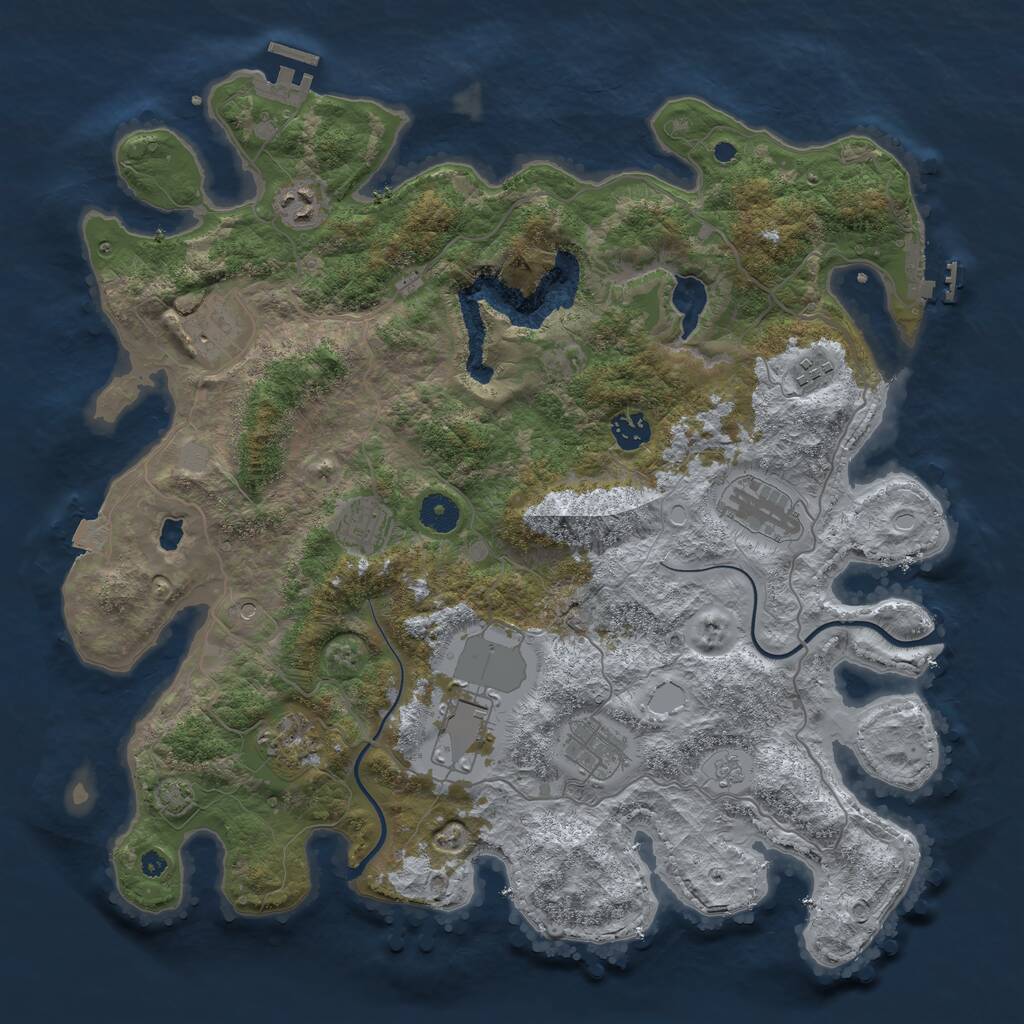 Rust Map: Procedural Map, Size: 4000, Seed: 569034277, 15 Monuments
