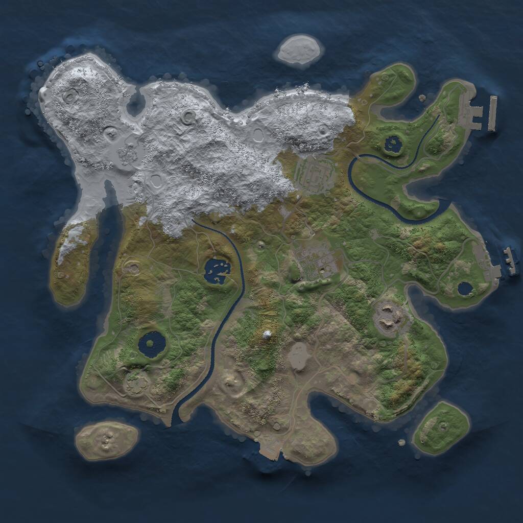 Rust Map: Procedural Map, Size: 3000, Seed: 1470432502, 9 Monuments