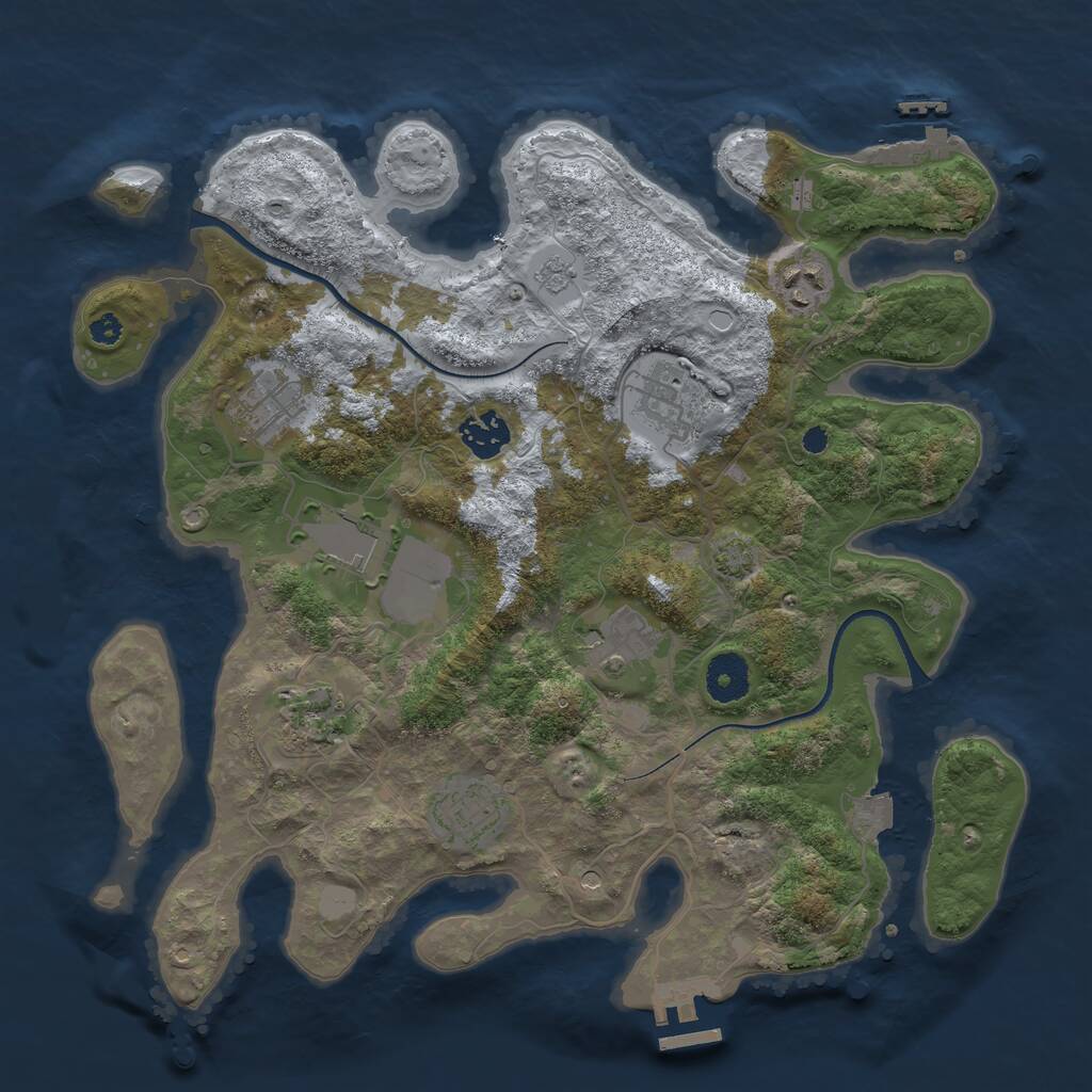Rust Map: Procedural Map, Size: 3500, Seed: 200145808, 14 Monuments