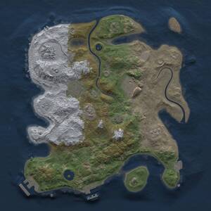 Thumbnail Rust Map: Procedural Map, Size: 3000, Seed: 801559525, 9 Monuments