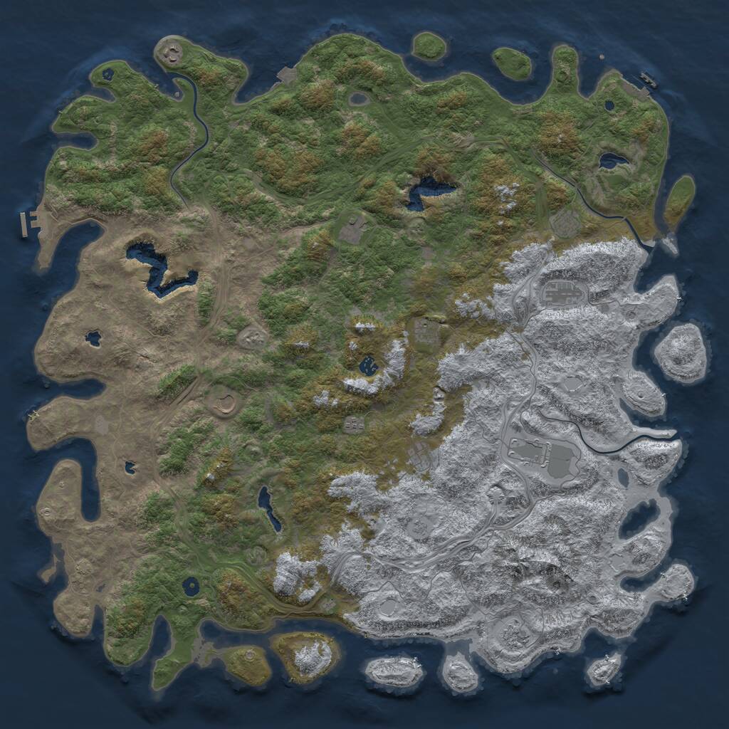 Rust Map: Procedural Map, Size: 6000, Seed: 1470260641, 17 Monuments