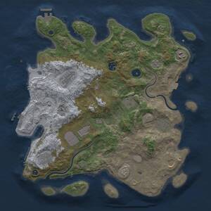 Thumbnail Rust Map: Procedural Map, Size: 3750, Seed: 94014840, 15 Monuments