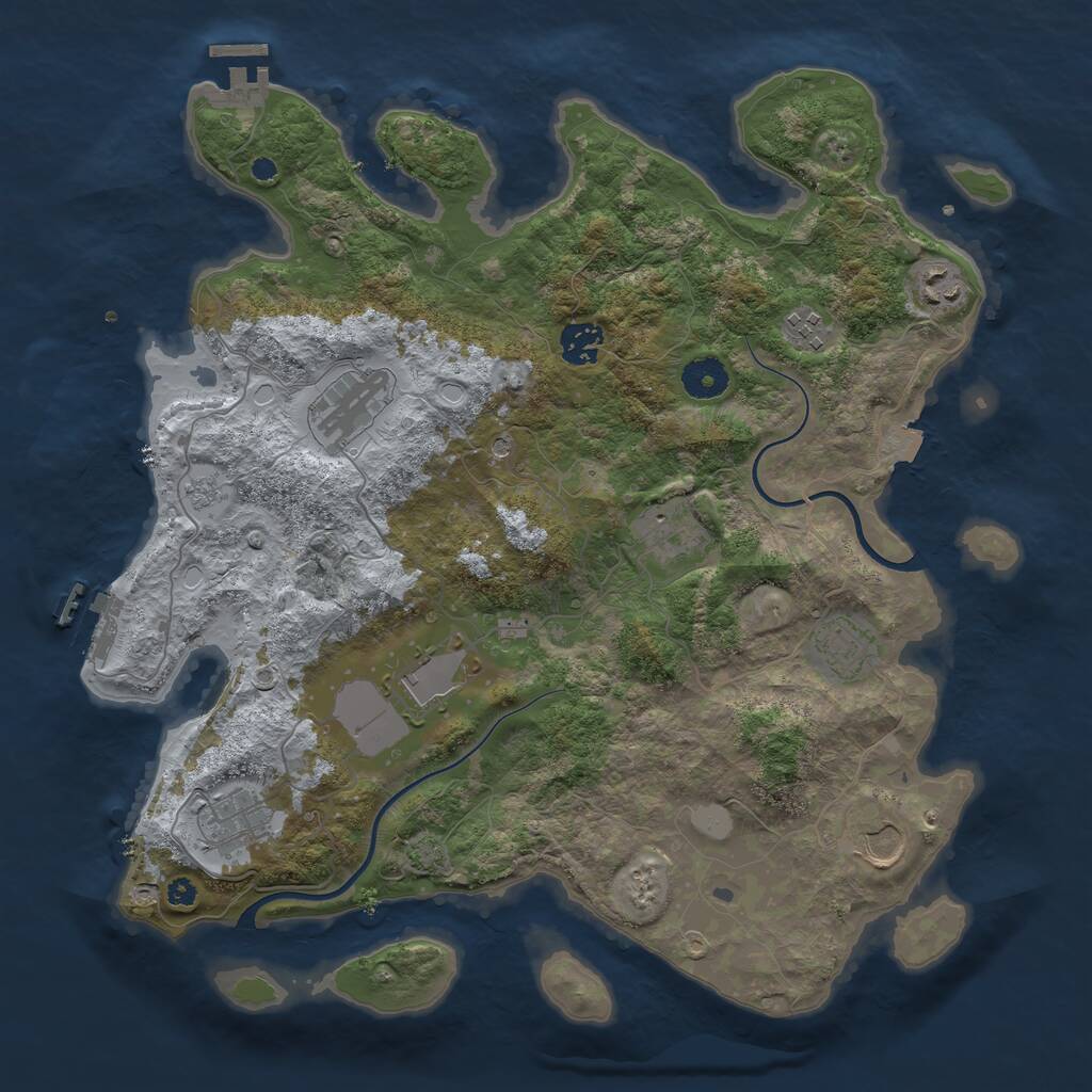 Rust Map: Procedural Map, Size: 3750, Seed: 94014840, 15 Monuments
