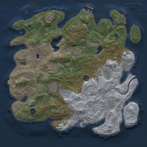 Thumbnail Rust Map: Procedural Map, Size: 4000, Seed: 634375851, 16 Monuments