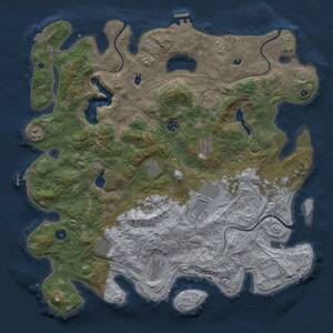 Thumbnail Rust Map: Procedural Map, Size: 4500, Seed: 1082747725, 15 Monuments