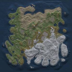 Thumbnail Rust Map: Procedural Map, Size: 3750, Seed: 651413329, 14 Monuments