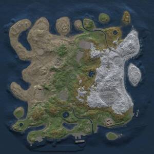 Thumbnail Rust Map: Procedural Map, Size: 3500, Seed: 1380153763, 12 Monuments