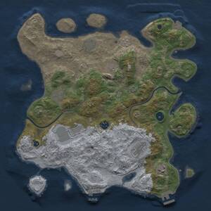 Thumbnail Rust Map: Procedural Map, Size: 3750, Seed: 392639680, 14 Monuments