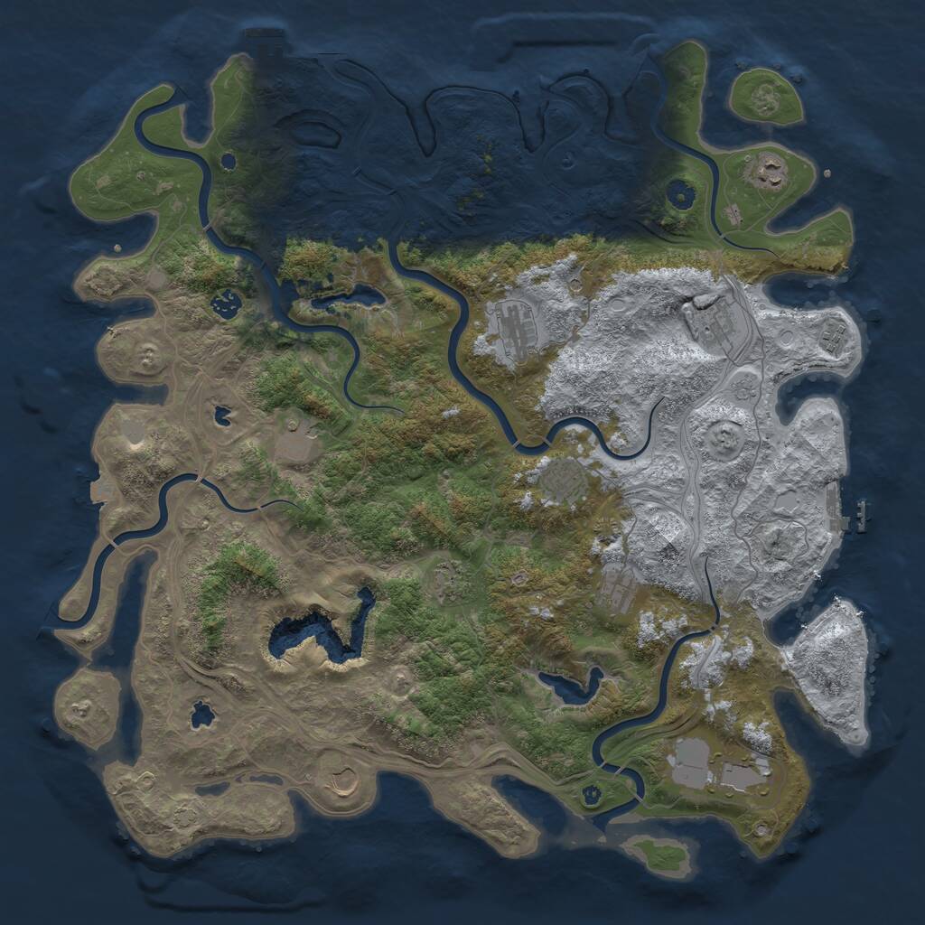 Rust Map: Procedural Map, Size: 4850, Seed: 1456005241, 17 Monuments