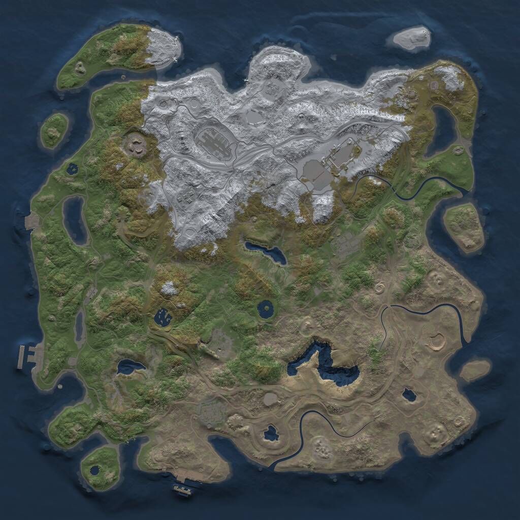 Rust Map: Procedural Map, Size: 4500, Seed: 152878881, 16 Monuments