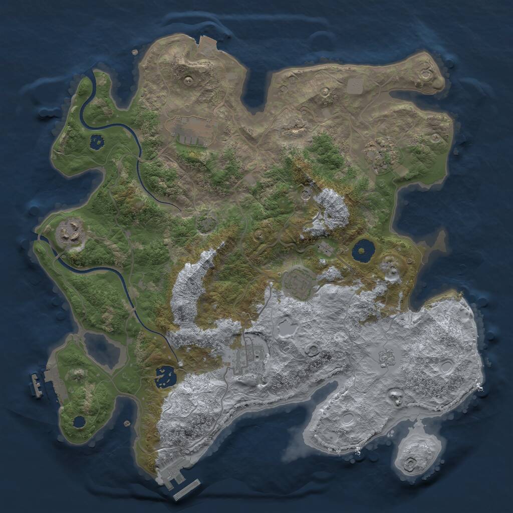 Rust Map: Procedural Map, Size: 3400, Seed: 16370, 12 Monuments