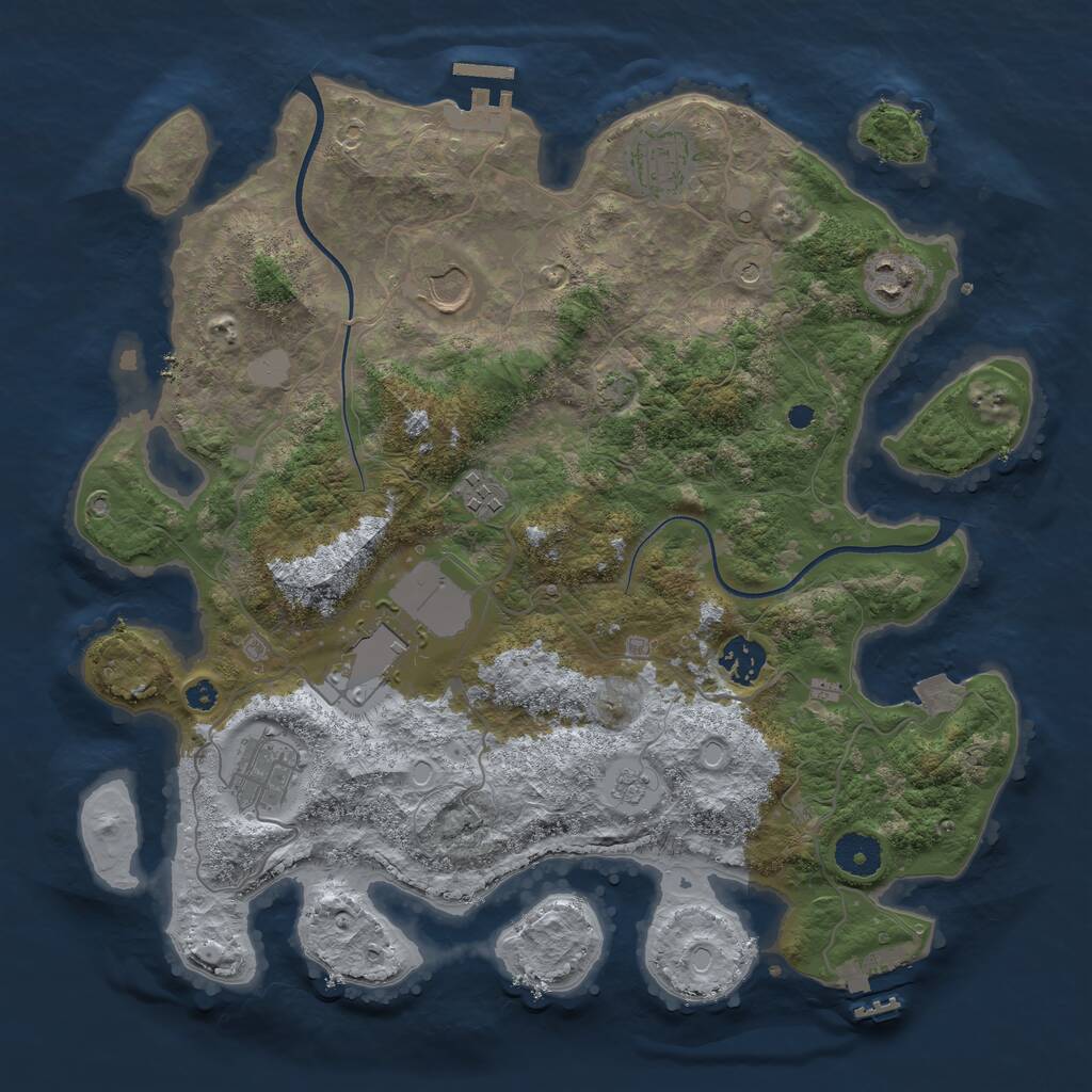 Rust Map: Procedural Map, Size: 3600, Seed: 567567467, 13 Monuments