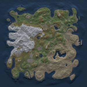 Thumbnail Rust Map: Procedural Map, Size: 4000, Seed: 1314665177, 15 Monuments