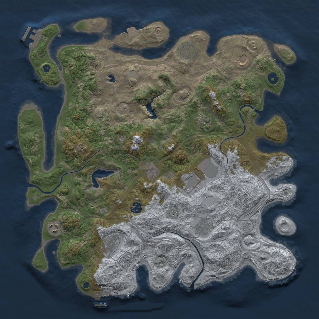 Rust Map: Procedural Map, Size: 4250, Seed: 1112133946, 16 Monuments