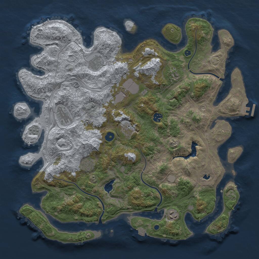 Rust Map: Procedural Map, Size: 4250, Seed: 1145144140, 14 Monuments
