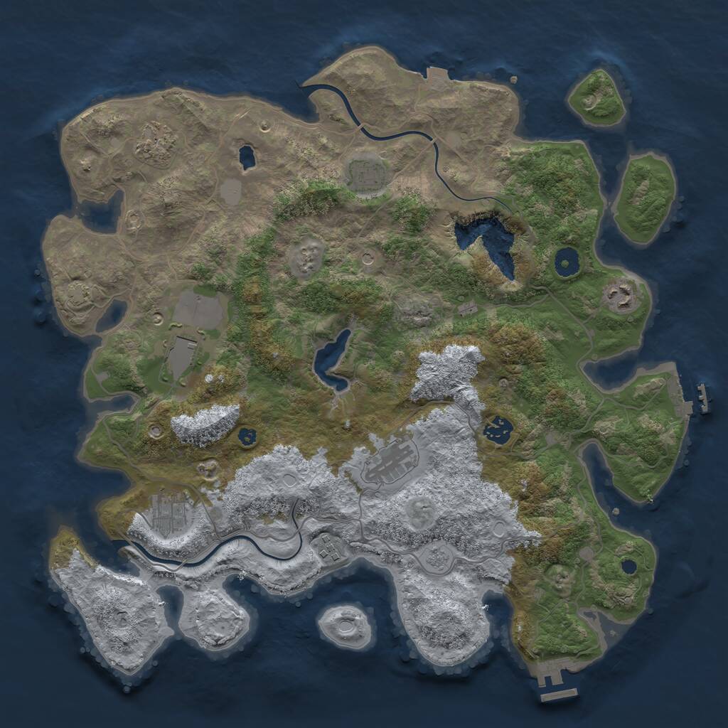 Rust Map: Procedural Map, Size: 4000, Seed: 914863658, 14 Monuments