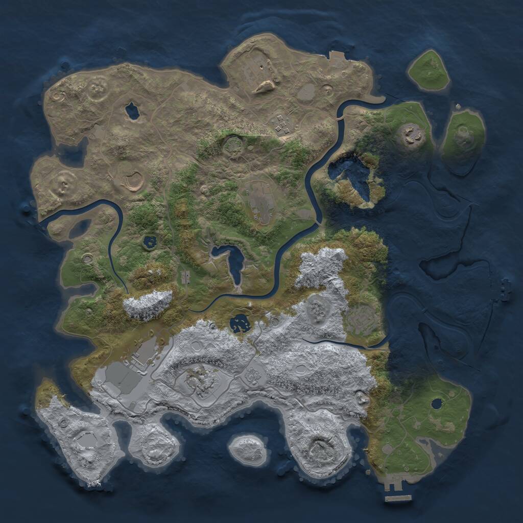 Rust Map: Procedural Map, Size: 4000, Seed: 914863658, 15 Monuments