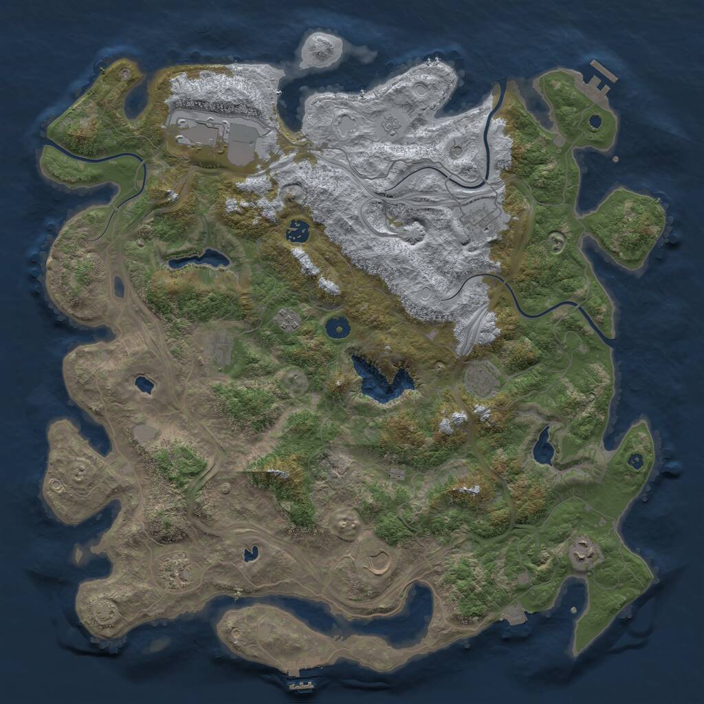 Rust Map: Procedural Map, Size: 4500, Seed: 85360123, 15 Monuments