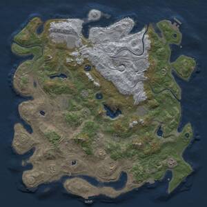 Thumbnail Rust Map: Procedural Map, Size: 4500, Seed: 85360123, 15 Monuments