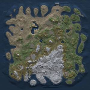 Thumbnail Rust Map: Procedural Map, Size: 4500, Seed: 677100115, 16 Monuments