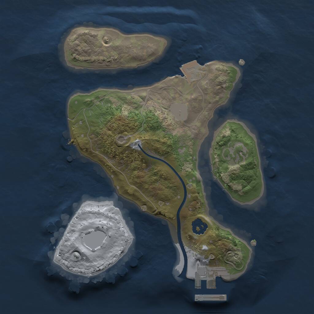 Rust Map: Procedural Map, Size: 2000, Seed: 2131010904, 2 Monuments