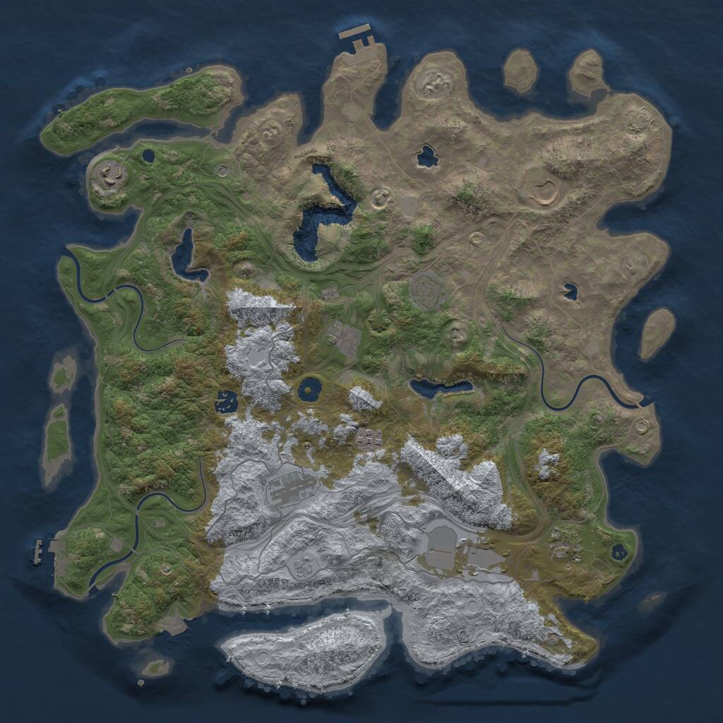 Rust Map: Procedural Map, Size: 4500, Seed: 1810511044, 15 Monuments