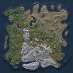 Thumbnail Rust Map: Procedural Map, Size: 4500, Seed: 1810511044, 15 Monuments