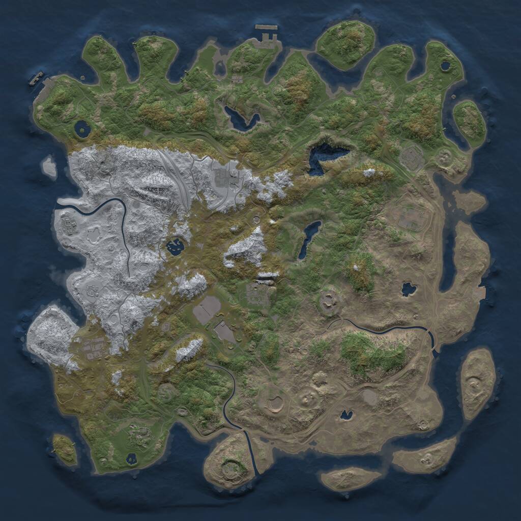 Rust Map: Procedural Map, Size: 4750, Seed: 774344830, 17 Monuments