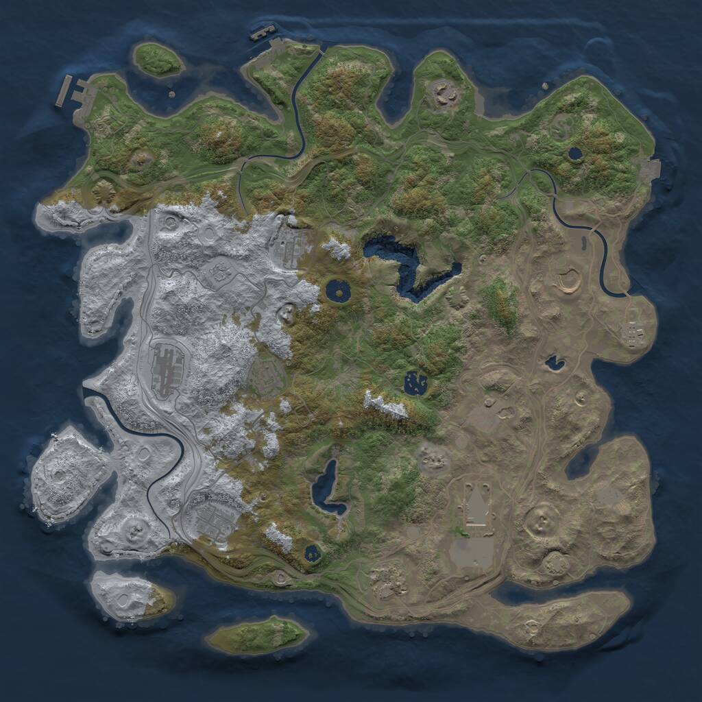 Rust Map: Procedural Map, Size: 4300, Seed: 2250, 17 Monuments