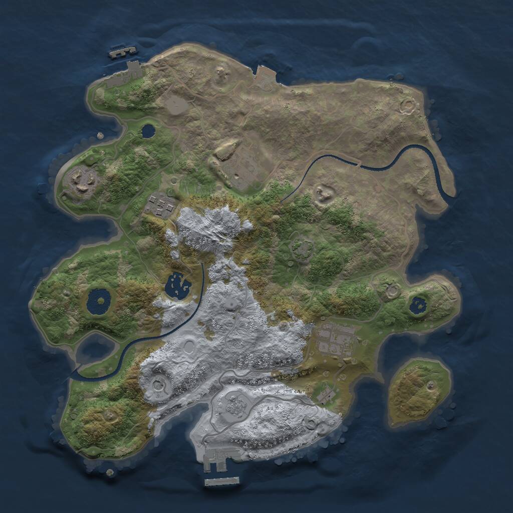 Rust Map: Procedural Map, Size: 3000, Seed: 737240856, 11 Monuments