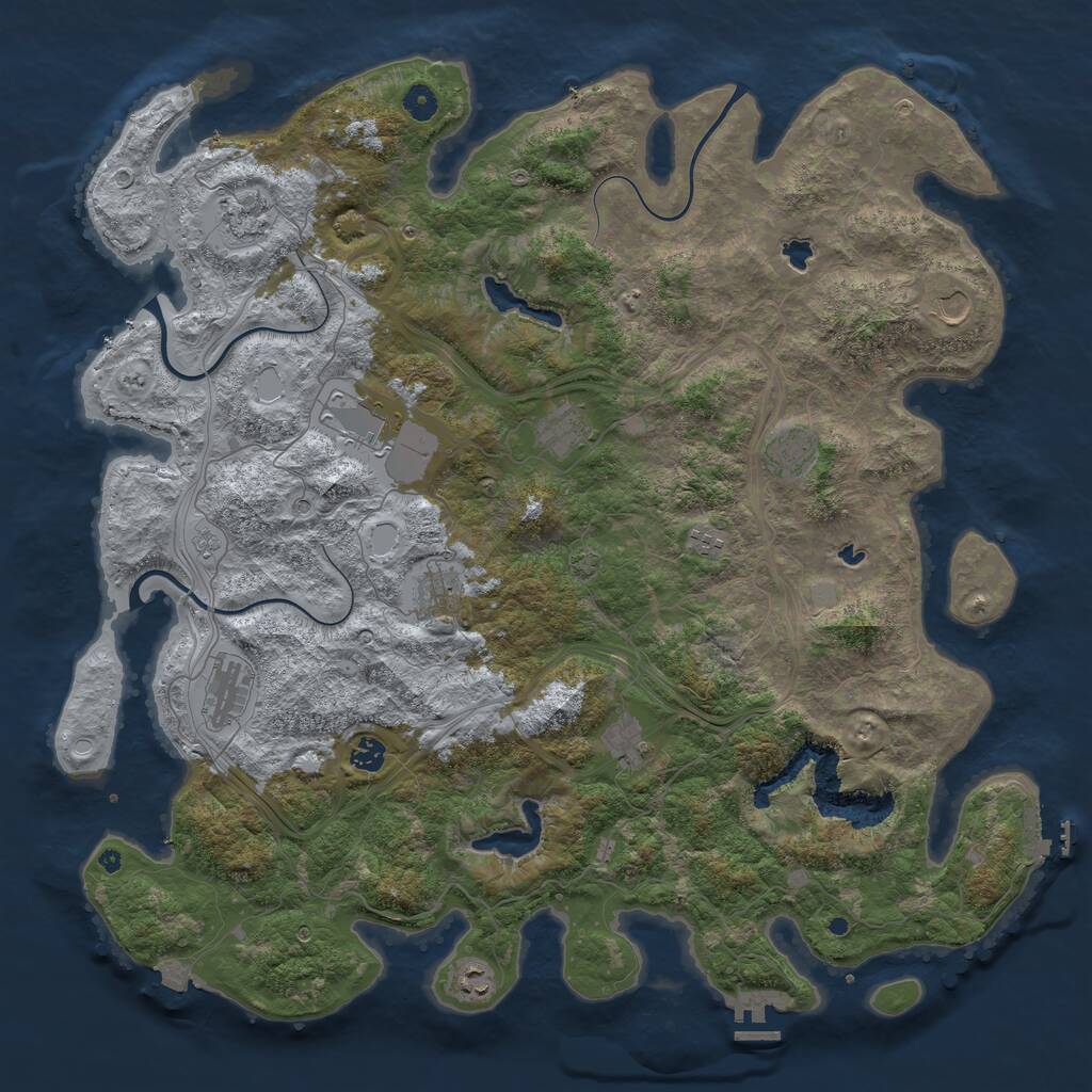 Rust Map: Procedural Map, Size: 4800, Seed: 595702105, 17 Monuments