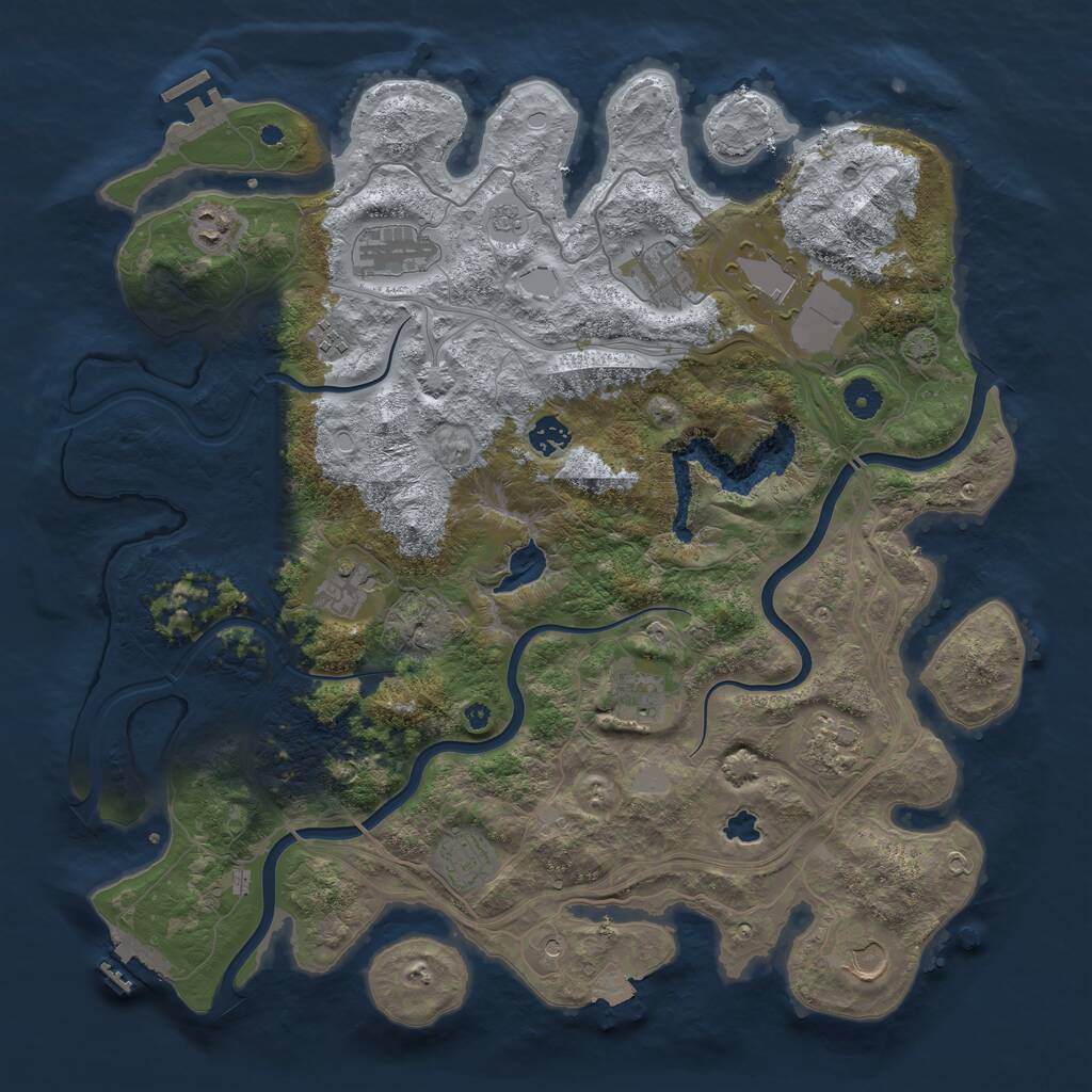 Rust Map: Procedural Map, Size: 4250, Seed: 482339722, 17 Monuments
