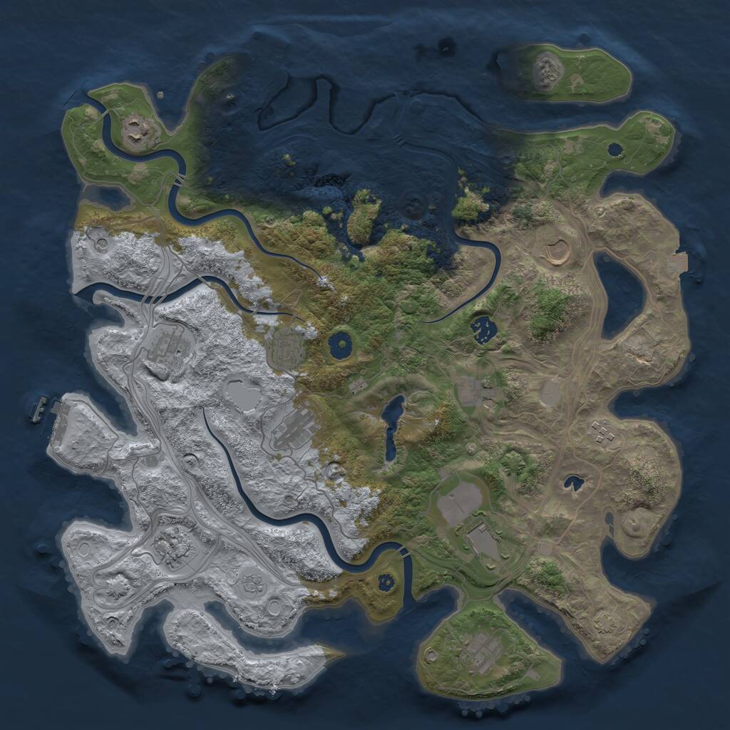 Rust Map: Procedural Map, Size: 4250, Seed: 1198365879, 17 Monuments