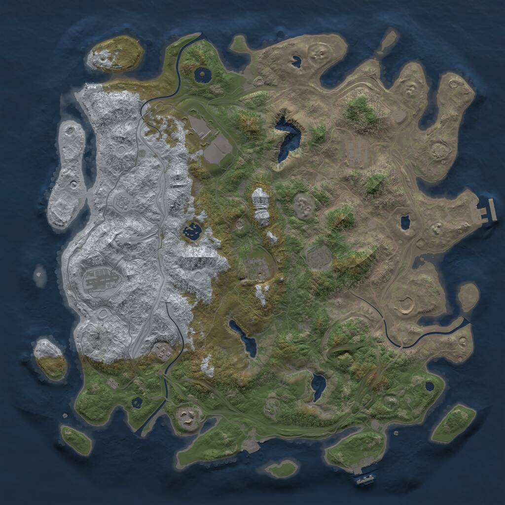 Rust Map: Procedural Map, Size: 4500, Seed: 2021996439, 15 Monuments
