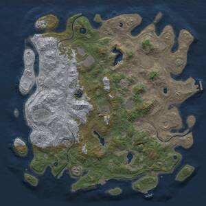 Thumbnail Rust Map: Procedural Map, Size: 4500, Seed: 2021996439, 15 Monuments