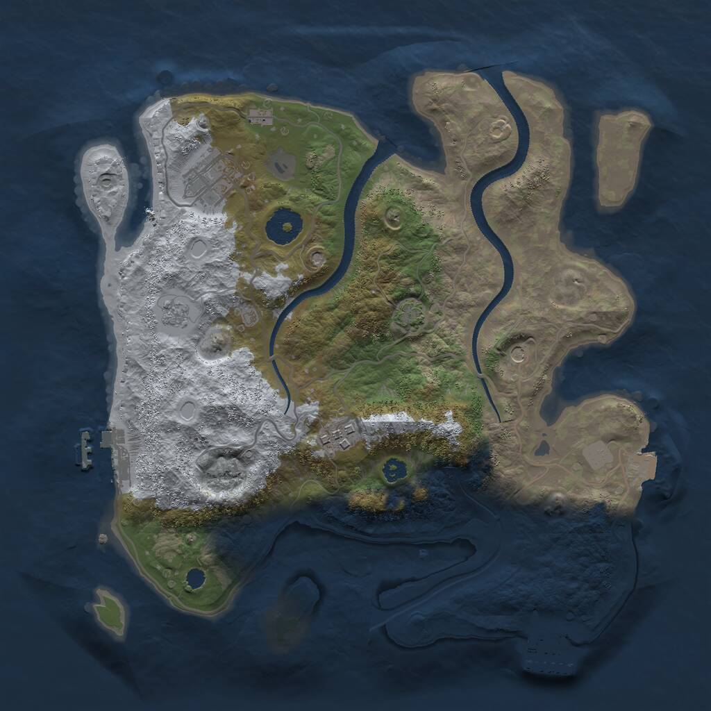 Rust Map: Procedural Map, Size: 3000, Seed: 819232, 8 Monuments