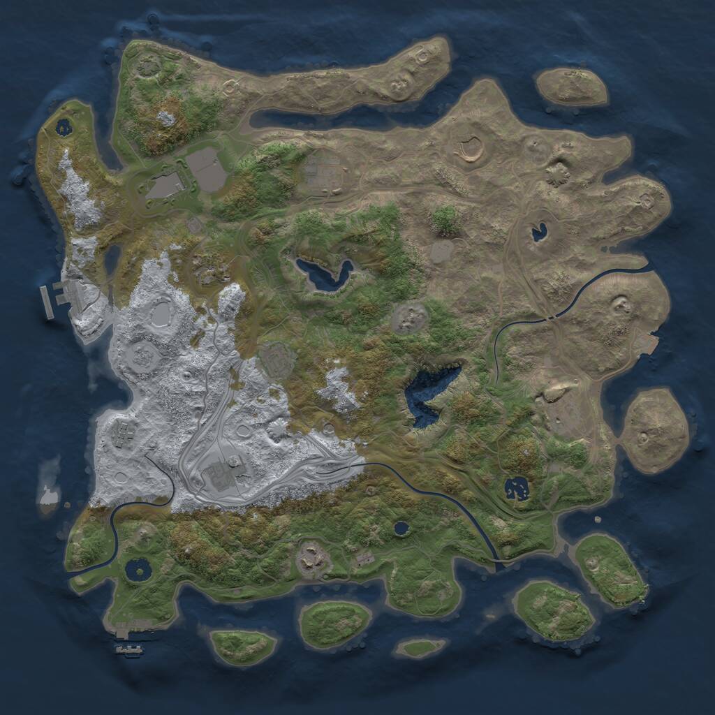 Rust Map: Procedural Map, Size: 4250, Seed: 48107105, 16 Monuments