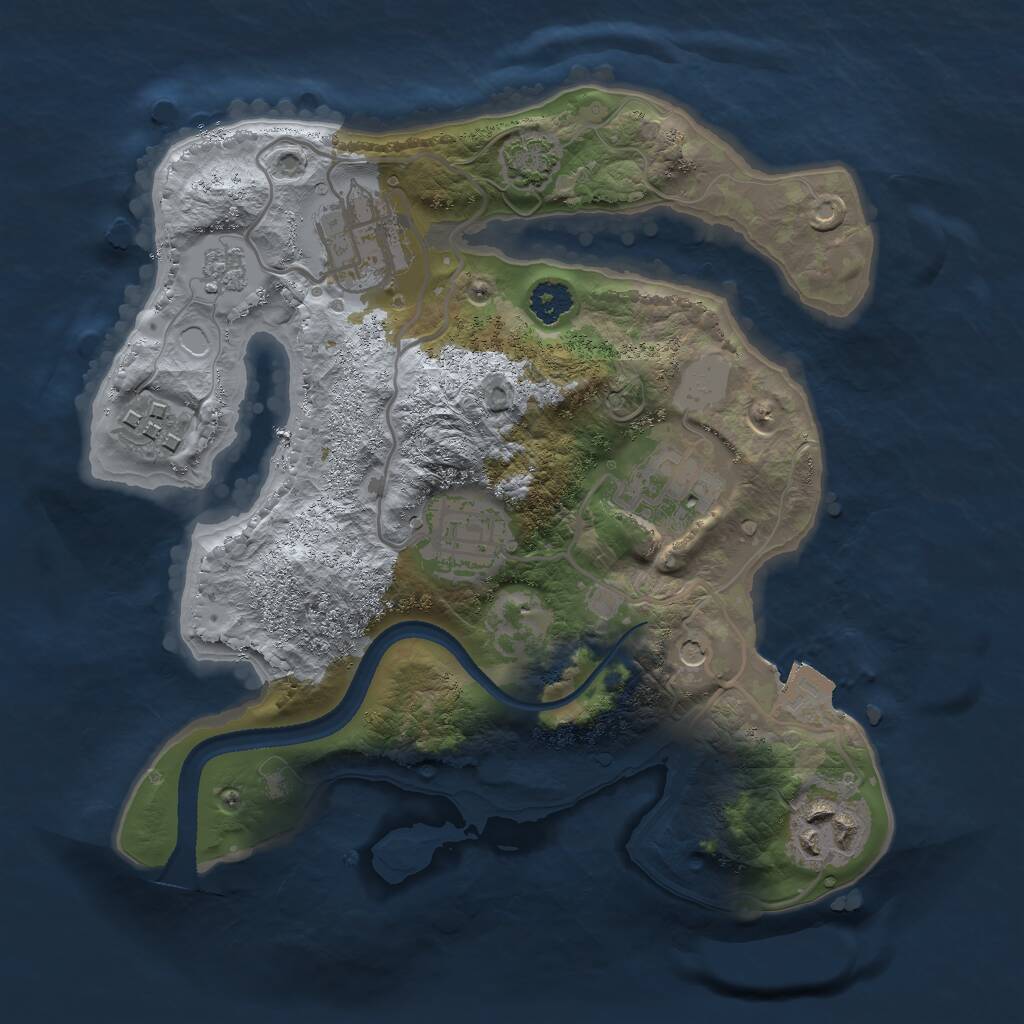 Rust Map: Procedural Map, Size: 2500, Seed: 49992, 9 Monuments