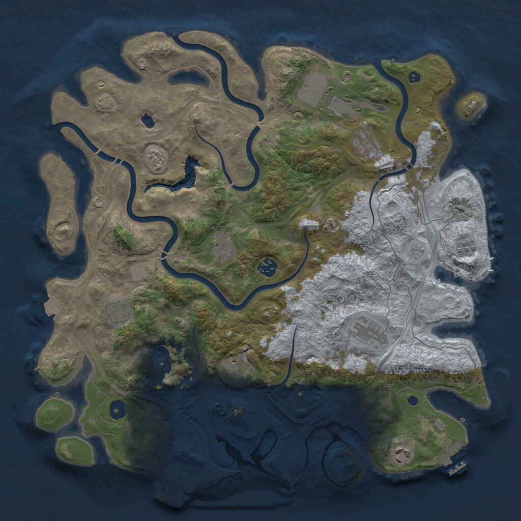Rust Map: Procedural Map, Size: 4250, Seed: 1166674546, 15 Monuments