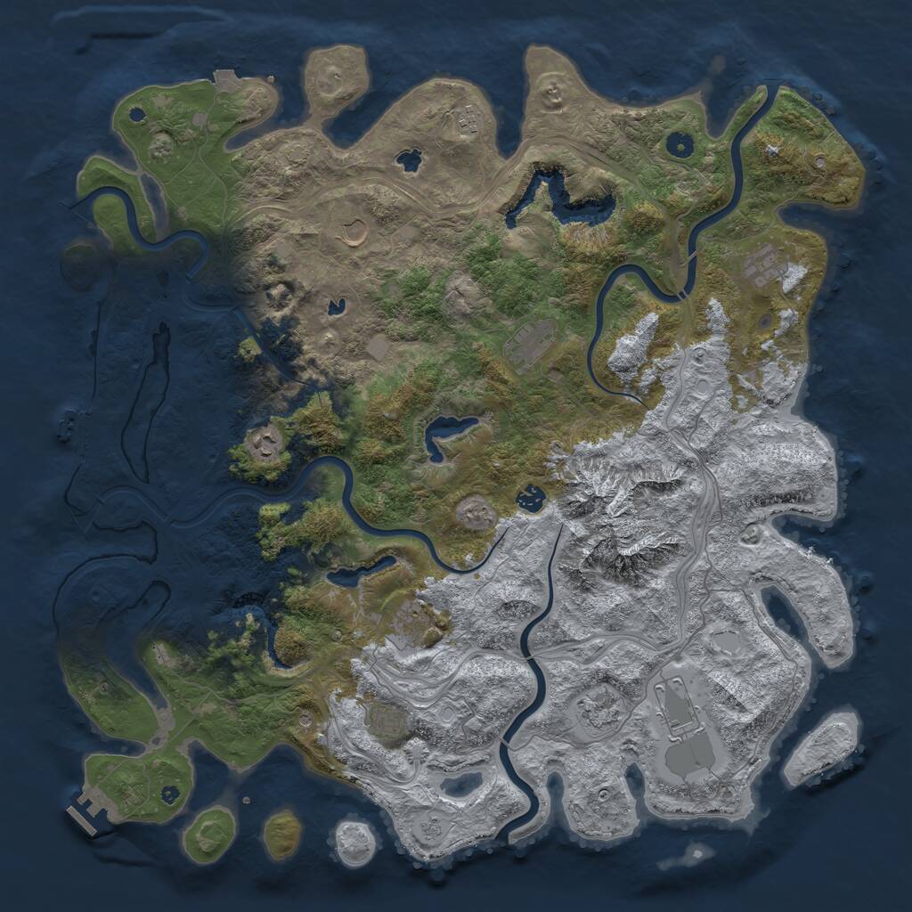 Rust Map: Procedural Map, Size: 5000, Seed: 675823237, 16 Monuments