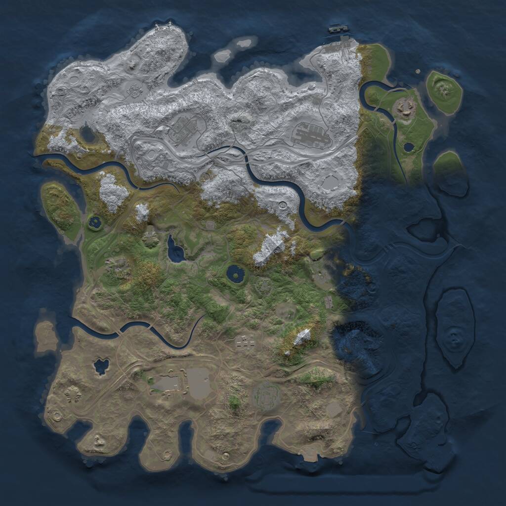 Rust Map: Procedural Map, Size: 4250, Seed: 43482, 14 Monuments