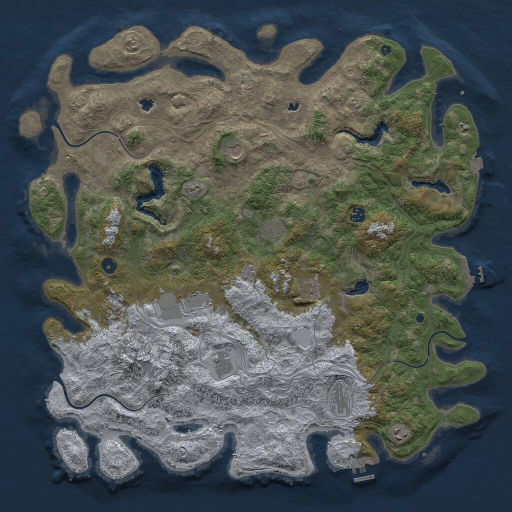 Rust Map: Procedural Map, Size: 5000, Seed: 20250403, 16 Monuments