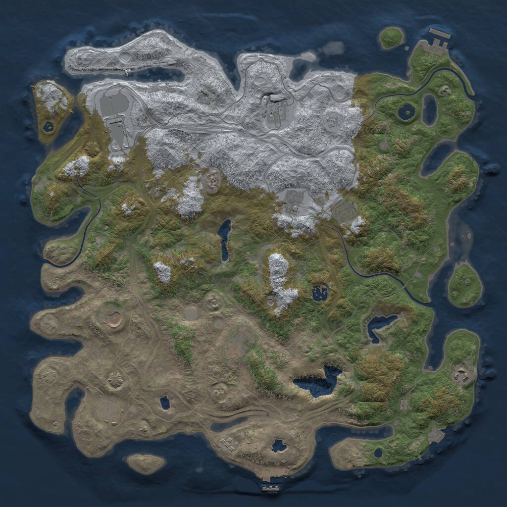 Rust Map: Procedural Map, Size: 4750, Seed: 728470636, 17 Monuments