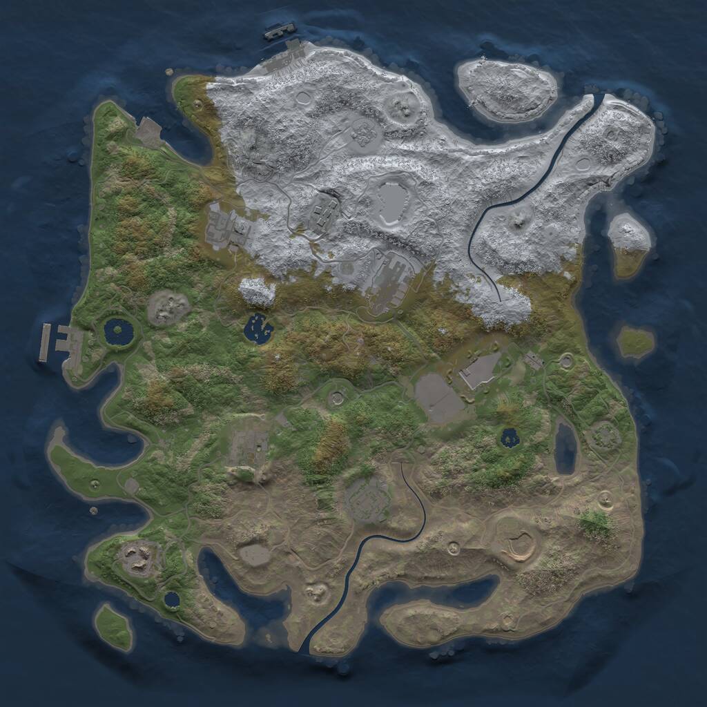 Rust Map: Procedural Map, Size: 3700, Seed: 160150937, 15 Monuments