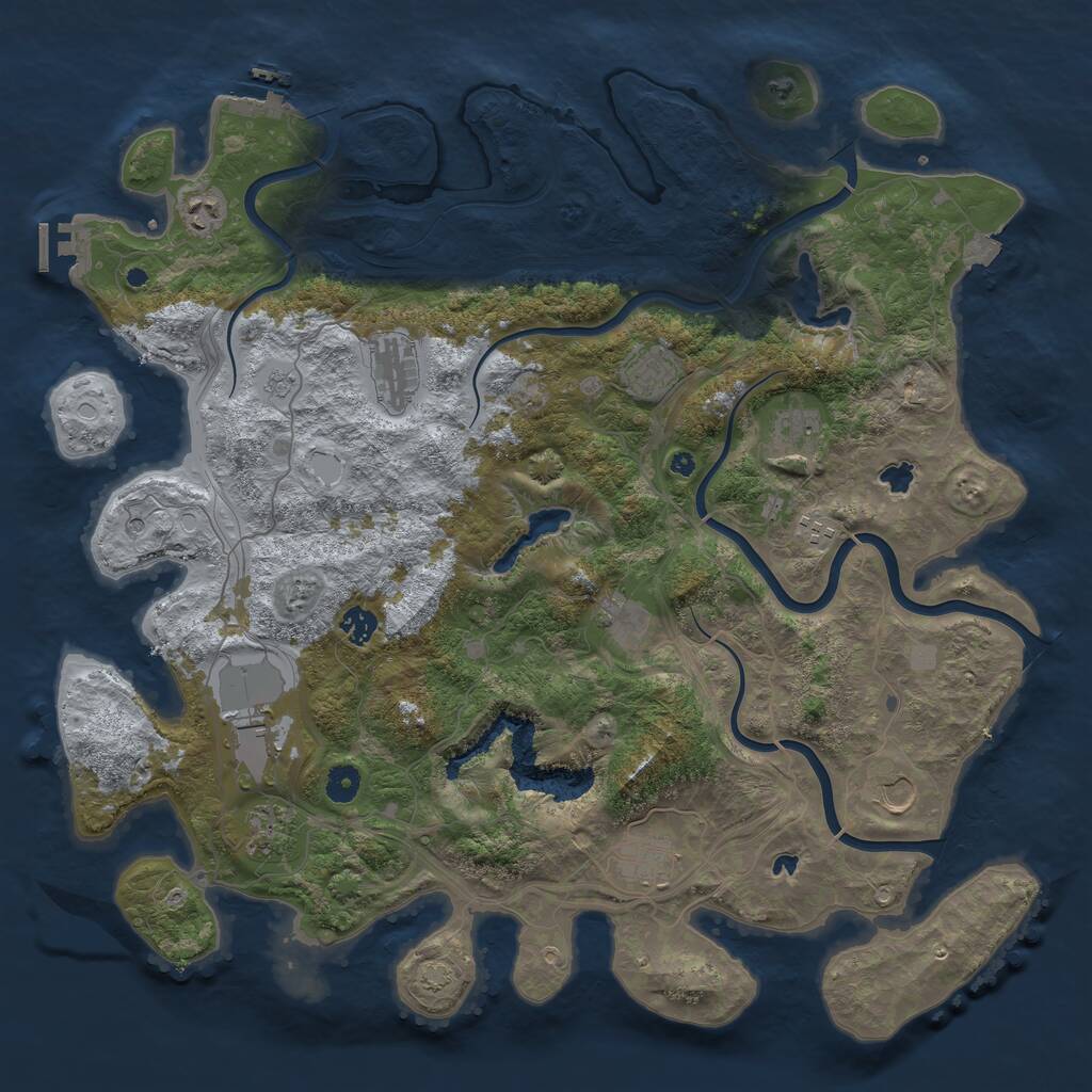 Rust Map: Procedural Map, Size: 4500, Seed: 568586, 17 Monuments