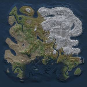 Thumbnail Rust Map: Procedural Map, Size: 4096, Seed: 719979518, 16 Monuments
